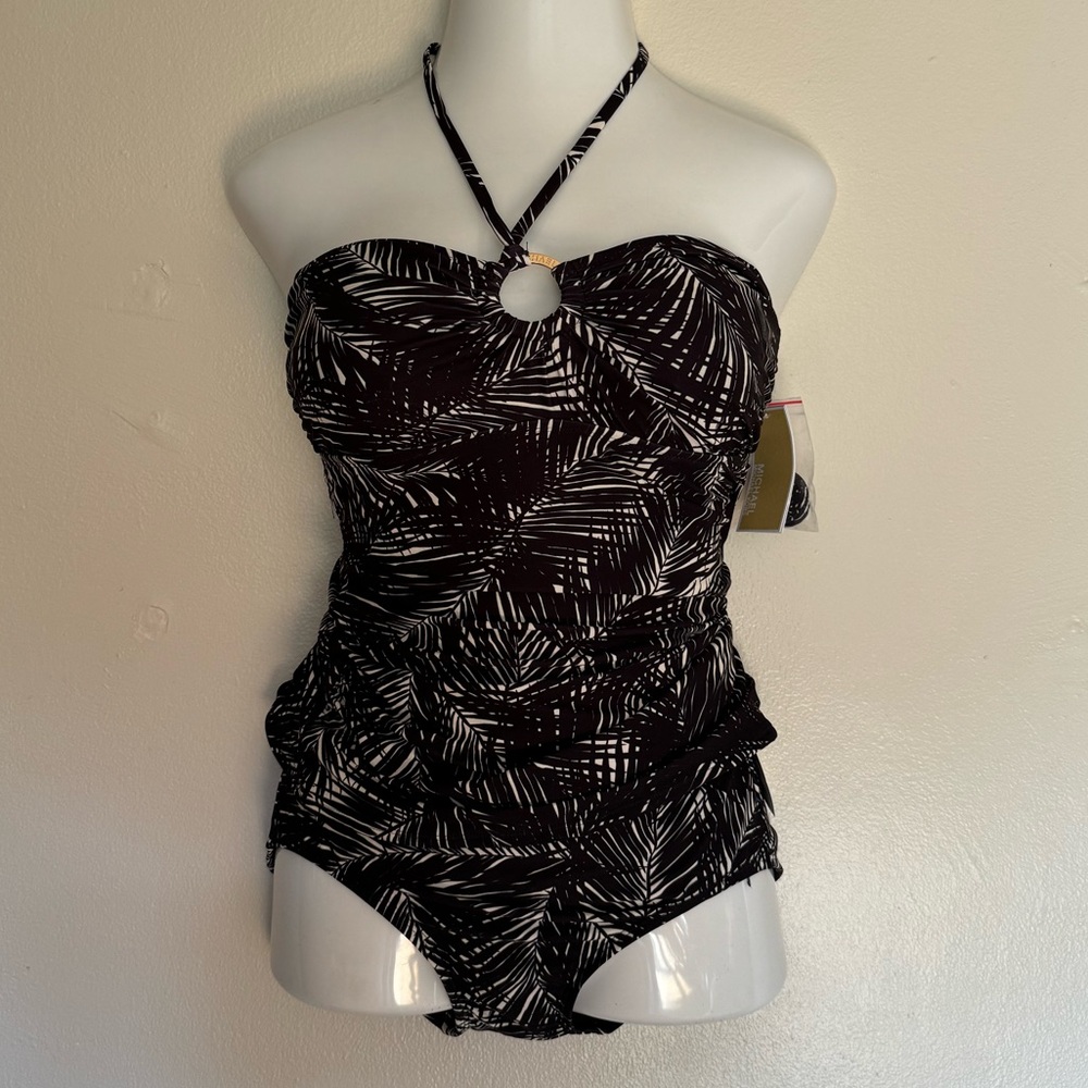 Michael Kors - Logo-Ring Halter Tankini‎ Top
